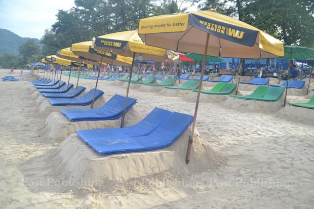 芭東海灘特殊的沙床。（照片摘自曼谷郵報）