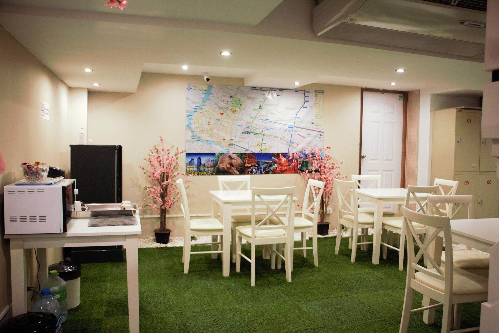 Sakura的交誼廳，可免費沖泡咖啡。