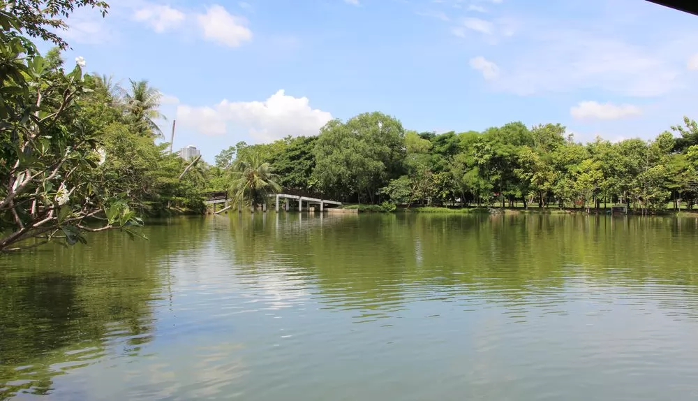 小橋流水，綠意盎然。