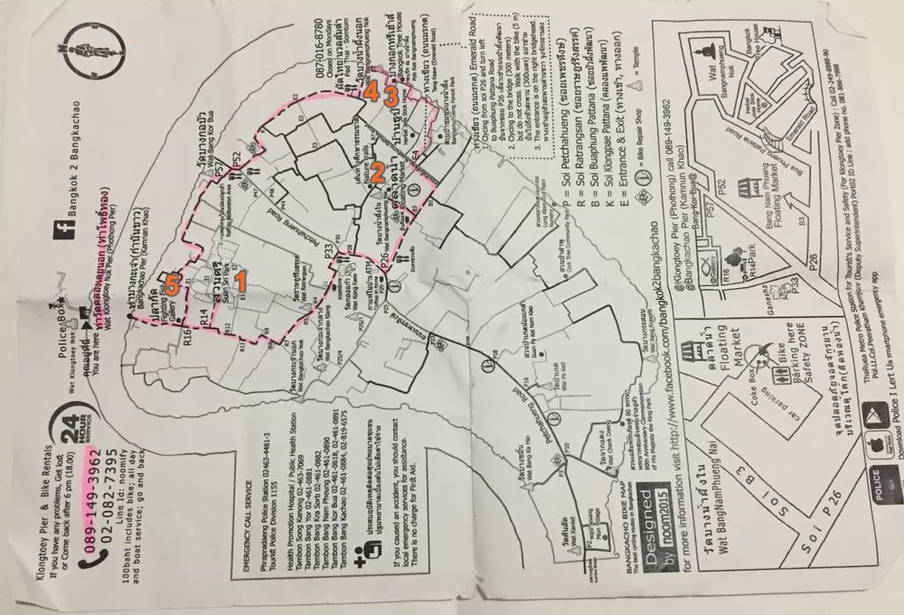 泰客在畫的路線上找出5個要去的景點。