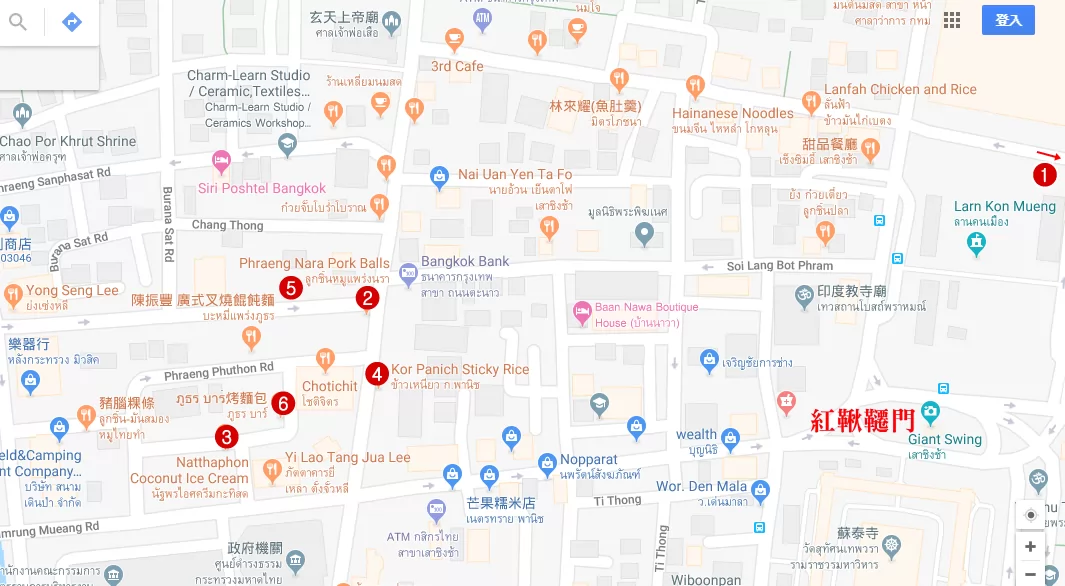 6美食大致所在位置圖。