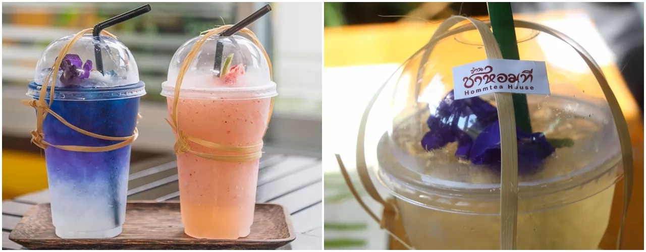 還有其他蜂蜜口味的飲料（右）也很好喝！