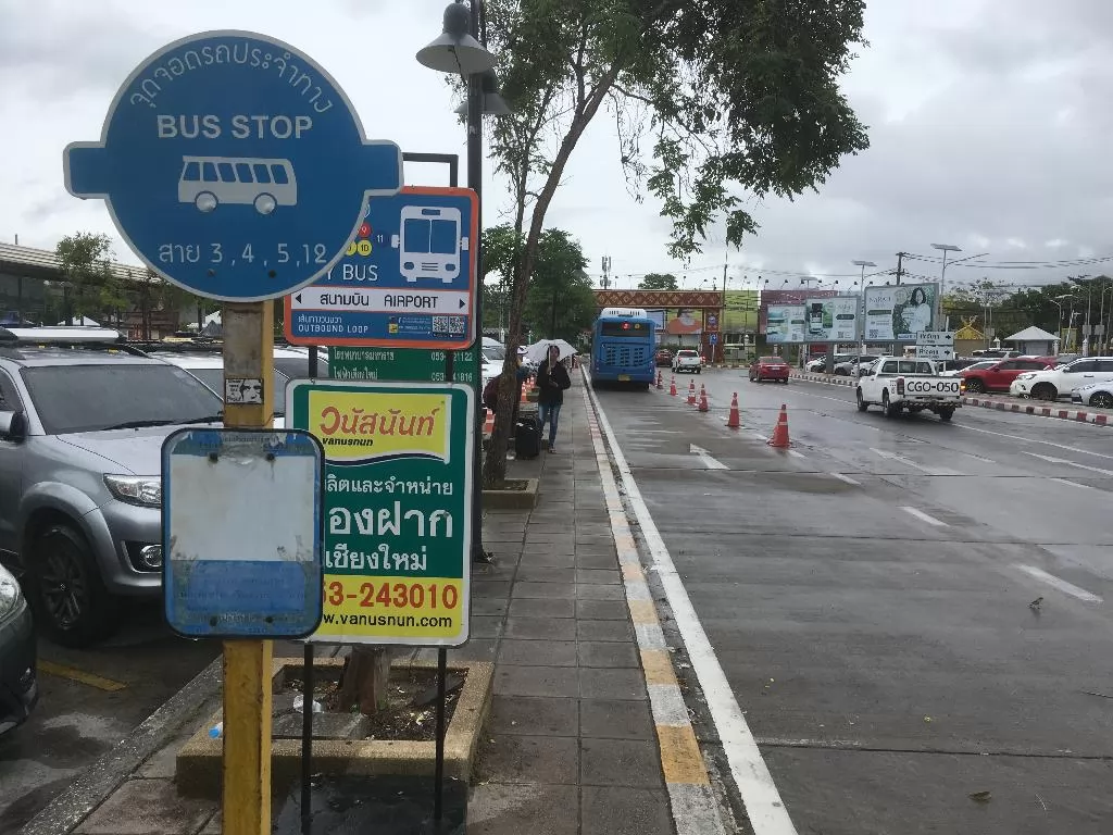 清邁機場的搭乘處。