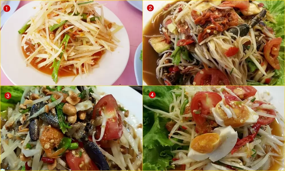 1泰式宋丹;2宋丹蟹米線;3宋丹加蟹;4鹹蛋宋丹。