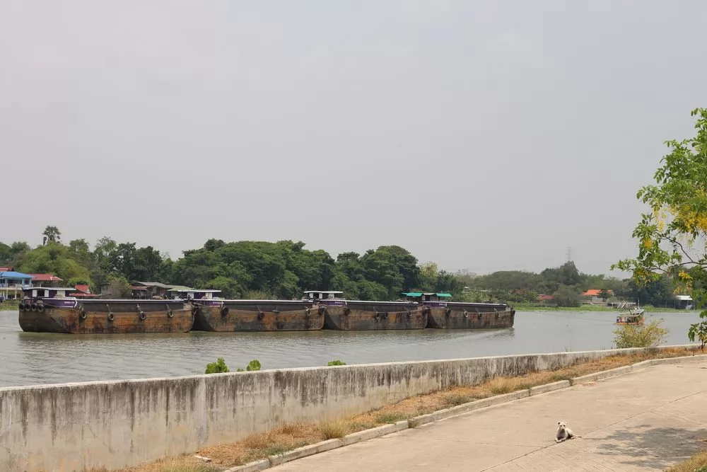 沙洲島的右側為大船行駛的航道。