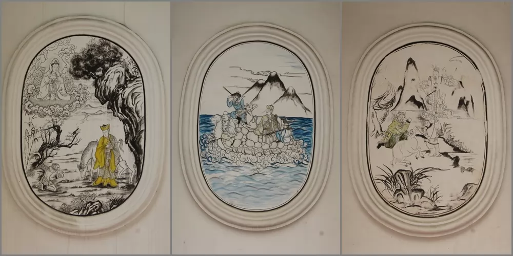 鐘塔下方的西遊記壁畫。